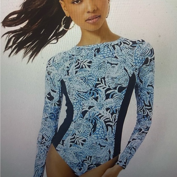 Lilly Pulitzer Other - Lilly Pulitzer, NWTs Bonaire Blue upf 50 Wynton Rashguard Swimsuit 🩱 sz 6